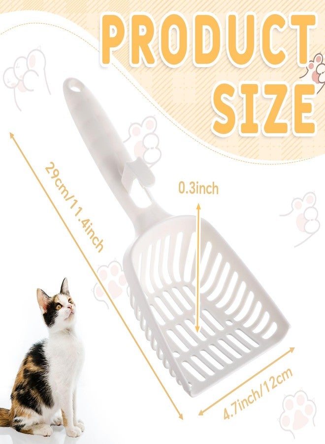 Mysora 24 Pieces Litter Scoop Bulk for Cats Plastic Pet Kitty Litter Scooper Durable Deep Shovel for Pet Stores Veterinary Clinic, Long Handle White - Image 2